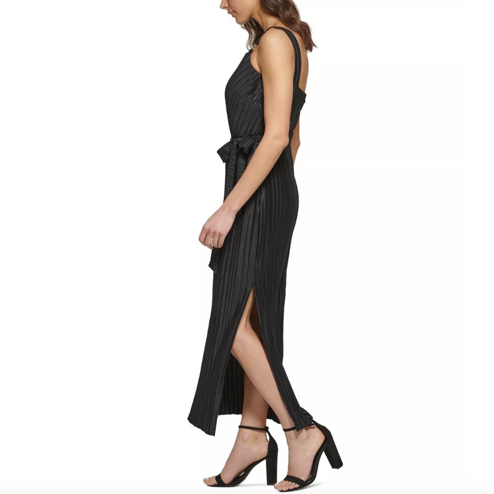 GUESS Women's Pleated Belted Maxi Dress